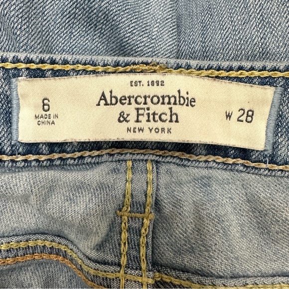 Abercrombie & Fitch Distressed Skinny High Waisted Jeans Size 28/6 - Picture 15 of 15